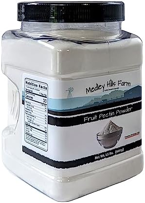 Fruit pectin Powder by Medley hills farm 1.5 Lbs. in Reusable Container - Premium Fruit pectin for canning jam or Jellies - 100% Natural & Vegan - Made in USA