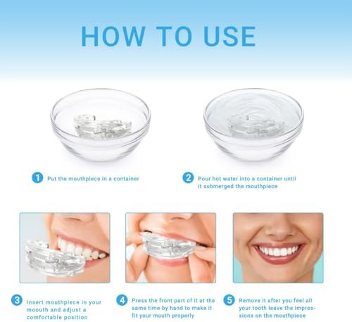 Adjustable Anti-Snore Mouthpiece with Precision Graduation Scale – Fit Mandibular Advancement Device for Quiet, Restful Sleep (Blue,3 * 3 * 1 in,Classic,Solid)