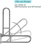 FlySkip Toilet Grab Bar,Flip Up Grab Bar, 31.5Inch Stainless Steel Handicapped Grab Bars for Toilet, Wall Mounted Bathroom Shower Safety Support Bar for Disabled Elderly Pregnant Woman