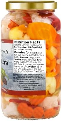 Uncle Giuseppe’s Giardiniera – 32 fl oz Jar – Italian-Style Pickled Vegetable Medley, Crisp & Zesty, All-Natural (Pack of 1)
