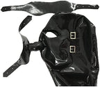 Latex Hood with Eye Patch and Braids, Sex Face Mask with Zipper and Plait, for BDSM, Party, Cosplay, Holiday