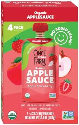 ONCE UPON A FARM Organic Strawberry Applesauce Multipack, 12.8 OZ
