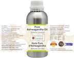 Greenwood Essential Ashwagandha Oil (Withania somnifera) | Infused | Pure | Non-Sticky | Lightweight | Ayurvedic | For Body Massage | Men & Women | 300ml (10 oz)