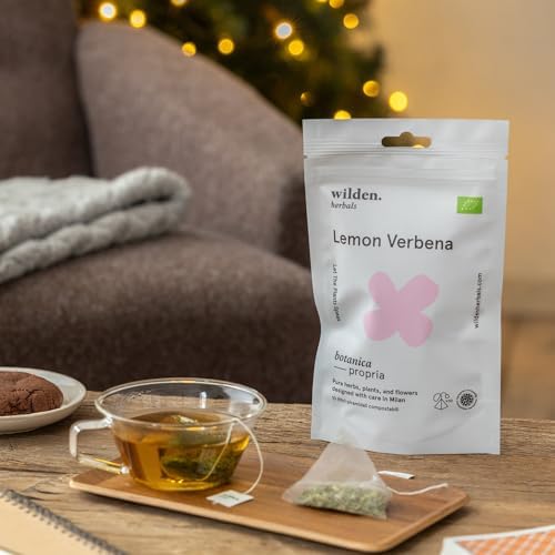 Bristot x Wilden Herbals Organic Lemon Verbena Tea – Italian Herbal Infusion – 10 Tea Filters (1.5 g Each)