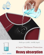 Leakproof Incontinence Underwear for Women, Washable Reusable Cotton Briefs with Heavy Absorbency 50–200ml, Bladder Control Panties for Postpartum, Menopause (Multi Color, Small)