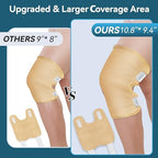Upgraded Castor Oil Pack Wrap – Larger Knee Size for Men & Women, Organic Cotton Caster Oils Compress Pads for Elbow, Arm & Thigh, Adjustable Velcro Elastic Strap, Waterproof & Reusable (2 Pack)