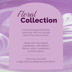 Monin - Gourmet Flavorings Floral Collection, Great for Cocktails, Lemonades, Teas, & Sodas, Gluten-Free, Dairy-Free, (Violet, Lavender, Rose, Hibiscus, & Elderflower) | 50 ml Per Bottle