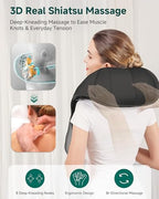 Snailax Shiatsu Neck and Shoulder Massager - Back Massager with Heat, Deep Kneading Electric Massage Pillow for Neck, Back, Shoulder,Foot,Body
