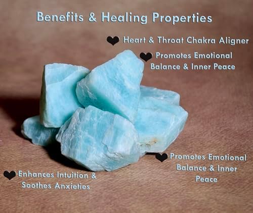 Amazonite Raw Crystals Natural Healing Stones for Soothing Energy, Chakra, Meditation, Reiki, Crystal Grid, Wire Wrapping, Tumbling & Calming Spiritual Home Decor
