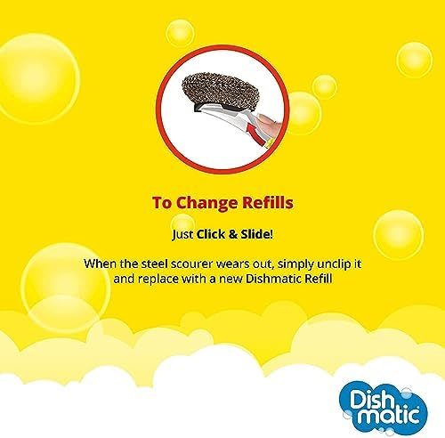 Pack of 2 Dishmatic Steel Scourer Refill Heads for Cleaning BBQ's, Hot Plates, Steel Pots & Pans