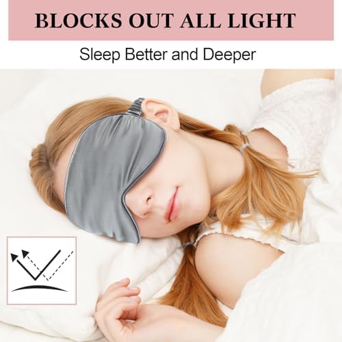 12 Pcs Silk Eye Masks for Sleep Bulk, Soft Satin Eye Covers for Sleeping Women Men Night Mask with Adjustable Elastic Strap Sleep Cover Blindfold Eyeshade for Travel Nap, 4 Colors
