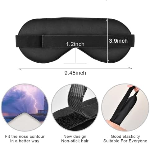 Lightning Sea Lighthouse Sleep Mask Soft Cooling Eye Masks for Sleeping with Elastic Strap Night Blindfold for Women Men Travel