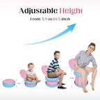 Inmorven Portable Toilet Camping Foldable Potty for Toddler Adults Kids Travel Potty for Car,Camping,Trips,Boat,Indoor,Outdoor Emergency,Travel etc,Adjustable Height Training Toilet Seat.