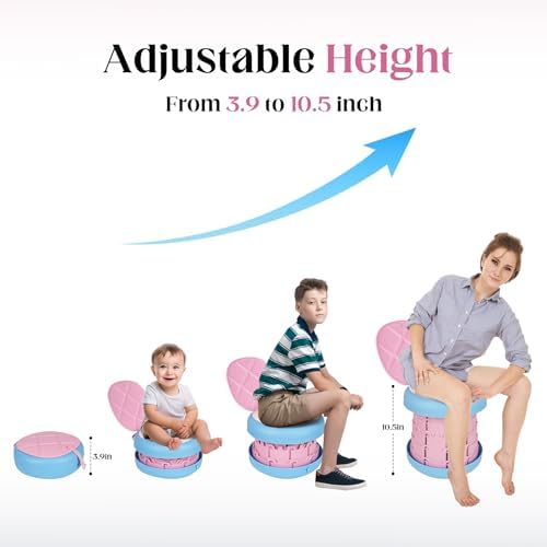 Inmorven Portable Toilet Camping Foldable Potty for Toddler Adults Kids Travel Potty for Car,Camping,Trips,Boat,Indoor,Outdoor Emergency,Travel etc,Adjustable Height Training Toilet Seat.