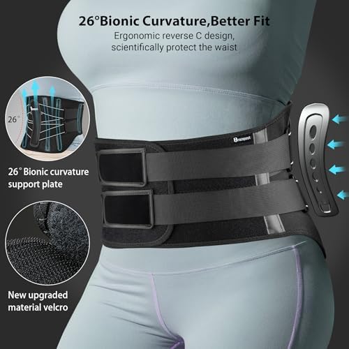 Back Brace For Lower Back Pain Women Men With 360°Support & Hot/Cold Compress,Breathable Back Support Belt With 3D Pad,Adjustable Back Brace For Sciatica,Herniated Disc,Scoliosis,S