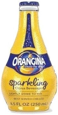 Orangina Sparkling Fruit Drink Made with Real Orange Pulp (8.5oz Glass Bottles (Pack of 12))