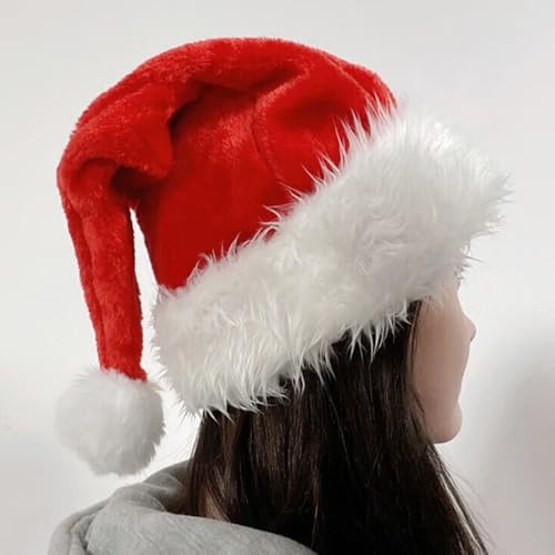 Christmas Hats Santa Hat Kids Adults Holiday Unisex Velvet Comfort Extra Thicken Fur Xmas Hat Women Men Boys Girls