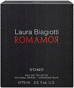 Laura Biagiotti Romamor - Cologne for Men - Amber Woody Fragrance - Perfume for Men with Grapefruit, Black Pepper, Vetiver and Ginger - 2.5 oz