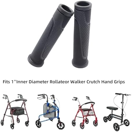 2PCS for Rollator Hand Grip,Replacement Parts for Rollator and Wheelchair,for Knee Walker Replacement Parts Accessories,Soft and Comfortable, Textured Design.(Left/Right,Black)