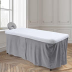 Massage Table Skirt,Massage Face Rest Cover,and Massage Table Under Storage 3pcs Set,SPA Bed Cover,Bed Valance,Soft and Stretchable Fabric Fit Different Size (Gray)
