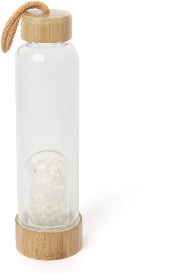 550 Ml Natural Crystal Water Bottle Reusable Crystal Water Bottlel Quartz Crystal Point Healing Elixir Point Reiki Crystal Energy Water Bottle Gem Infused Water Bottle