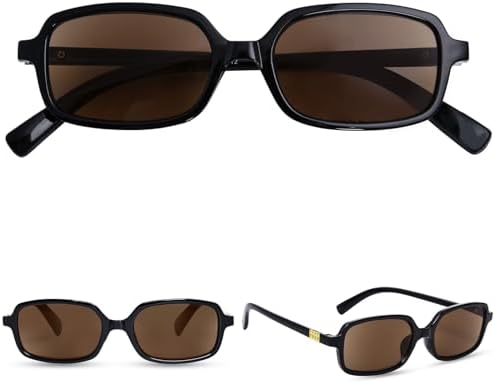 OPTOFENDY Reading Sunglasses for Women Retro Rectangle 90s Full Lens Sun Readers UV400 Outdoor Sunglasses