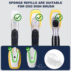 Sponge Brush Refills for OXO Dish Brush, 4 Pack Soap Dispensing Dish Refills, Scrub Replacement Head for Scrubber, Sponge Replacement Head Fits Soap Dispensing Handle