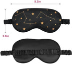 100% Natural Mulberry Silk Sleep Eye Mask with Adjustable Elastic Band for Women & Men Soft Light Blocking Cover Eyeshade Blindfold with Star Printed (Black)