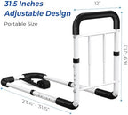 Bed Rails for Elderly Adults Safety - ASTM Approved Adjustable Bed Cane with Non-Slip Ergonomic Handle & Storage Pocket, Bed Railings for Seniors Support 350 LBS, Tool-Free