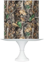 Hunting Camo Pattern Edible Cake Topper Wrap, 8 x 10 inches, Tree Leaves Design
