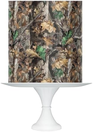 Hunting Camo Pattern Edible Cake Topper Wrap, 8 x 10 inches, Tree Leaves Design