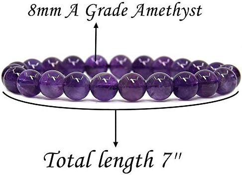 Angelstones Handmade Natural Healing Gemstone 8mm Round Beads Stretch Crystal Bracelet 7 Inch Unisex
