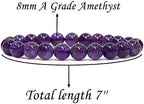 Angelstones Handmade Natural Healing Gemstone 8mm Round Beads Stretch Crystal Bracelet 7 Inch Unisex