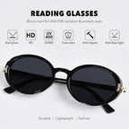 OPTOFENDY Reading Sunglasses for Women Classic Full Lens Sun Readers UV400 Outdoor Sunglasses