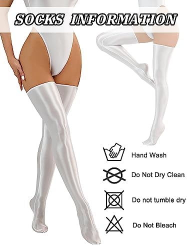 FEOYA Women’s Shiny Thigh High Stocking Glossy Metallic Shimmery Stockings Party Club Cosplay