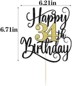 happy 34th birthday cake topper,34 birthday party cake decorations