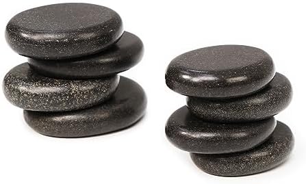Master Massage Toes Basalt Hot Stone Pack – Beauty Facial Stones – Skin Care Heating Tools - Natural Black Basalt Massage Stone Set for Toes - 8-Piece Kit for Massage Spa, Relaxation, Healing