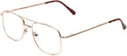 Calabria 8151 Square Pilot Metal Reading Glasses Men Women Designer Classic Trendy Readers Lightweight Stylish Chic Eyeglass
