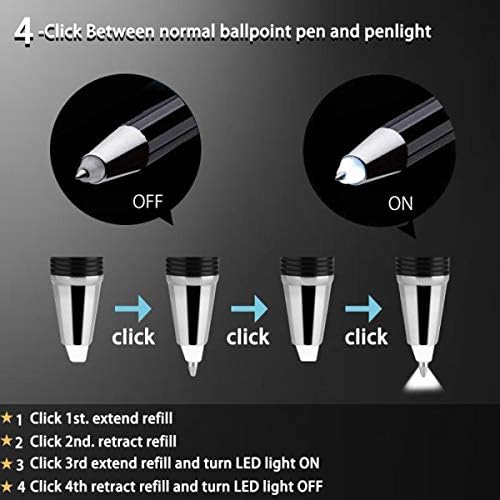 Penyeah Pen with Light, Light Up Flashlight Pen, LED Lighted Pens for Writing in The Dark 2pack - Father's Day Gifts for Dad Husband Men Women Birthday-White