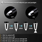 Penyeah Pen with Light, Light Up Flashlight Pen, LED Lighted Pens for Writing in The Dark 2pack - Father's Day Gifts for Dad Husband Men Women Birthday-White