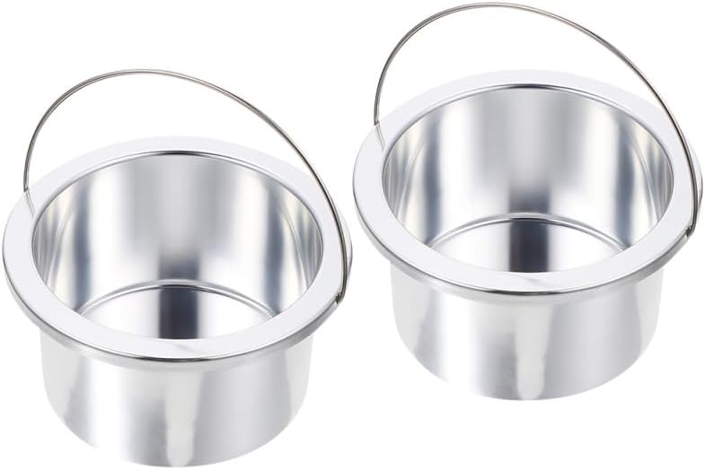 KAILIKETIY 2pcs Non-Stick Wax Melting Container Aluminum Inner Pots for Hair Removal Wax Heater Capacity Design for Home and Salon Use and Safe