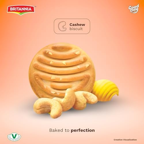 Britannia Good Day Cashew Cookies Family Pack 8.15oz (231g) - Breakfast & Tea Time Snacks - Delicious Grocery Cookies (Pack of 1)