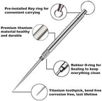 4 Pieces Portable Titanium Toothpick, Premium Grade Metal Toothpicks with Protective Holder Pocket Toothpicks with Key Ring Toothpick for Outdoor Picnic and Camping