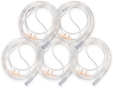 JWYN 5pk 7Ft Adult Oxygen Nasal Cannula, Salter Style, Trumpet Connector