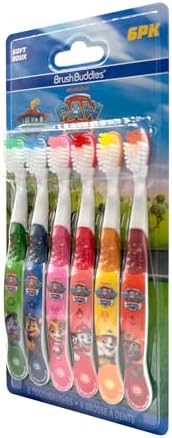 Brush Buddies Paw Patrol Kids Toothbrushes, Manual Toothbrushes for Kids, Toothbrush for Kids 4+, 6PK