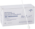 Medline OB/GYN Non-Sterile Swabs with Rayon Tip, Plastic Shaft, 8", Ideal for Medical Examinations, Box of 100