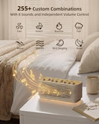 Sound Machine, White Noise Machine for Sleeping, 255+ Sound Combinations, Rechargeable, Breathing Light, Bluetooth Speaker, Sleep Timer, Bedroom Living Room Home Office Travel, for Baby Kids Adults