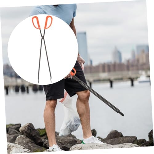 STOBAZA 2pcs Garbage Tongs Clips Trash Picker Grabber Firewood Tong Fire Pit Outdoor Use Grabber