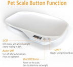Small Animal Digital Scale,14 x 10 Pet Scale with LCD Display, Puppy Scale (Max 33lbs), Electronic Kitchen Food Scale, for Weighing Kitten, Puppies, Hamster, Newborn Pets (White)