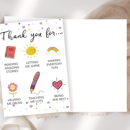 Lovely Thank You Teacher Card, Great Teacher Appreciation Gifts Card from Students, Thank You for Helping Me Grow, End of Term Gift